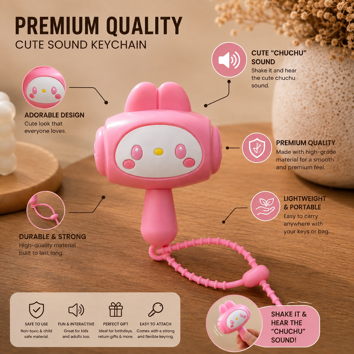 Chuchu hammer keychain