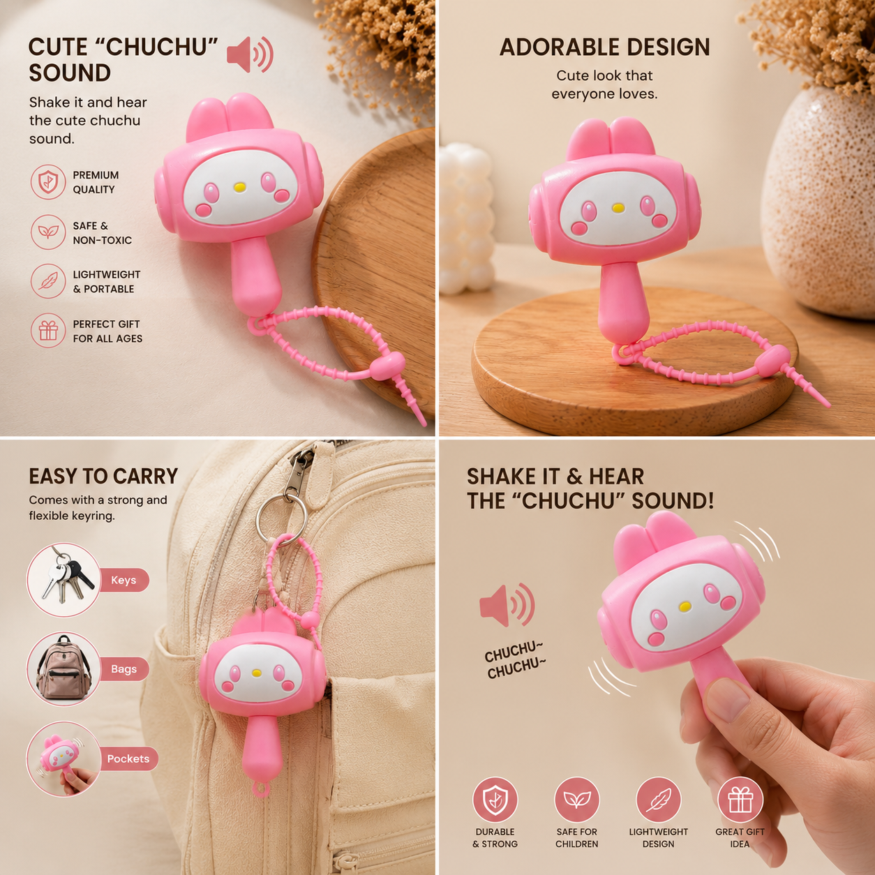 Chuchu hammer keychain