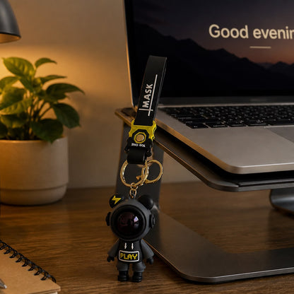 Premium Astronaut Reflective Lens Keychain