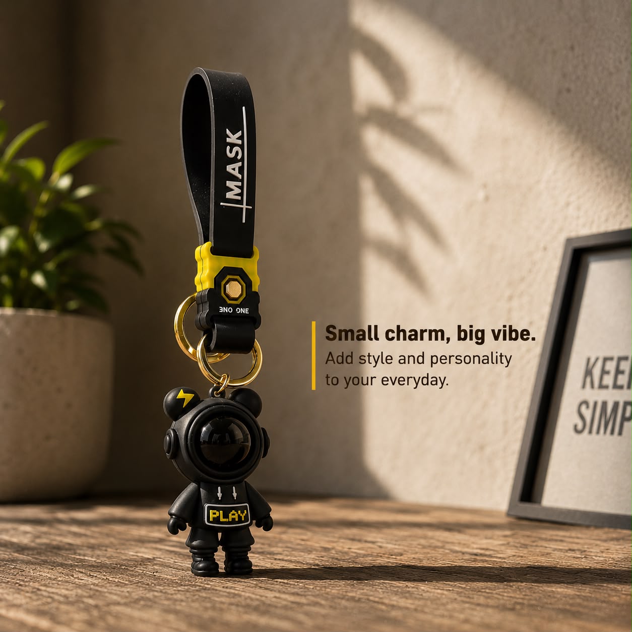 Premium Astronaut Reflective Lens Keychain