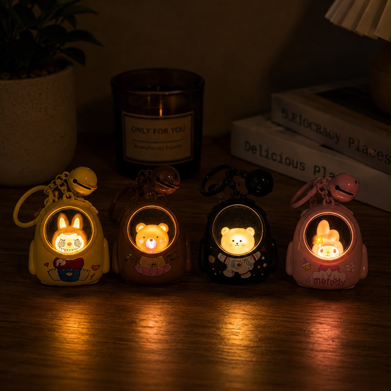 Cute Bear LED Lamp Keychain